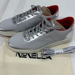 novella unisex Silver and Red Sneakers men’s size 12/womens 13.5